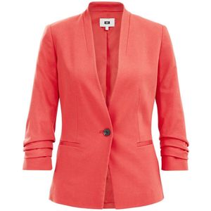 WE Fashion getailleerde blazer koraalrood