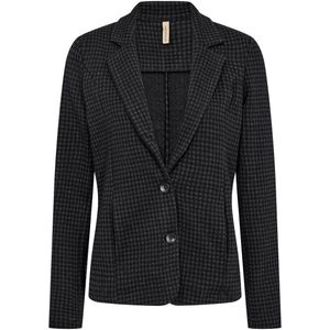 Soyaconcept rechtvallende blazer met pied-de-poule zwart/grijs