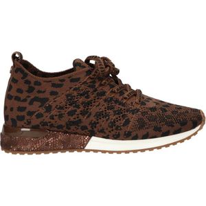 La Strada 1832649 sneakers met panterprint camel/zwart