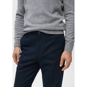 Mango Man slim chino met krijtstreep marineblauw