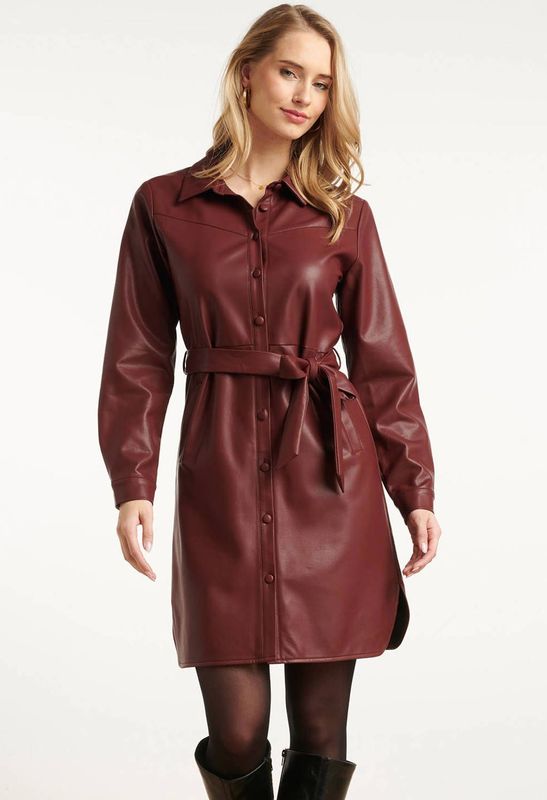 Smashed Lemon - Shirtjurk - Zwart - Uitlopende Pasvorm - Met Ceintuur