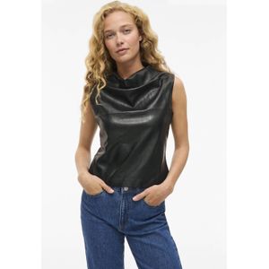 VILA - Vielana S/L Draped Top - Zwart - Mouwloos