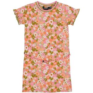 Quapi gebloemde T-shirtjurk BABETTE roze/oranje/groen