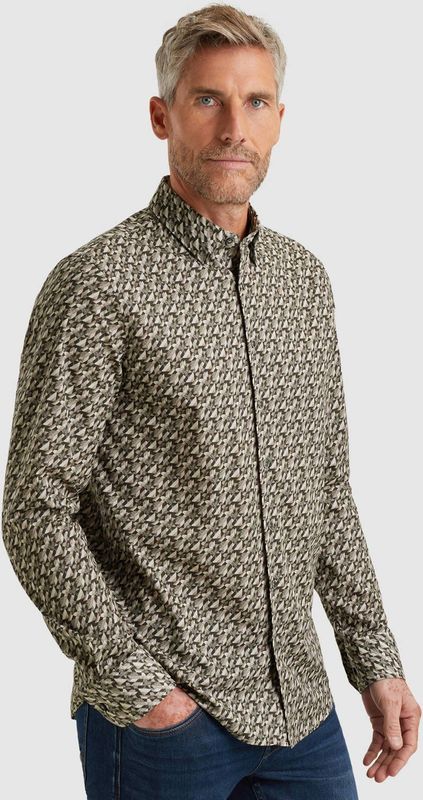 Vanguard Heren overhemd lange mouw grijs (Maat: S)