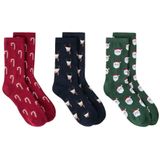 MANGO TEEN kerstsokken - set van 3 marineblauw/rood/groen