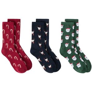 MANGO TEEN kerstsokken - set van 3 marineblauw/rood/groen
