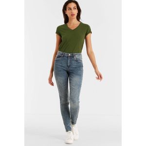 anytime high rise skinny jeans mid blue wash