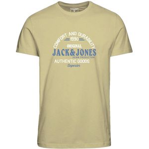 JACK & JONES JUNIOR T-shirt JJMINDS met logo lichtgeel
