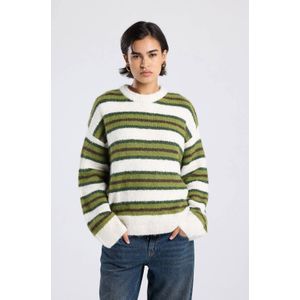 America Today gestreepte gebreide trui grijs