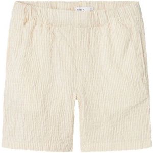 NAME IT KIDS gestreepte short NKMFEDENIS beige/ecru