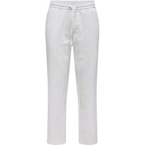 ONLY & SONS loose fit broek ONSSINUS LOOSE 0007 COT LIN PANT bright white