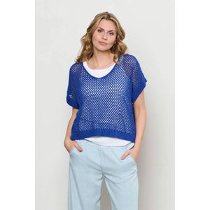 &Co Woman - Beth - Vest - Donkerblauw - Acryl/Katoen