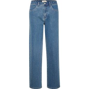 Cream high waist straight fit jeans CRSine met strass medium blue denim