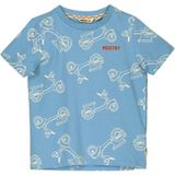 Moodstreet T-shirt met all over print lichtblauw/offwhite