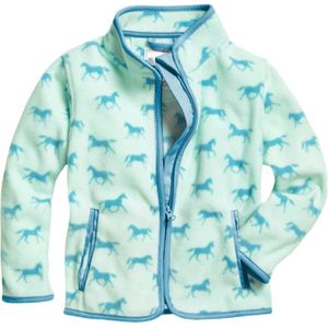Playshoes fleece vest met all over paarden print turquoise