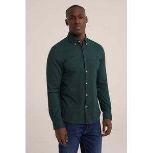 WE Fashion slim fit overhemd groen