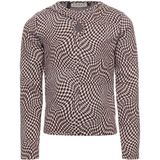 LOOXS 10sixteen longsleeve met all over print en open detail bruin/ecru