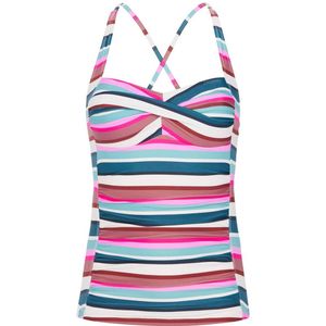 Protest voorgevormde tankini bikinitop MIXLUSCA roze/wit/blauw