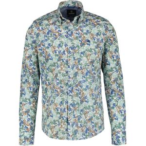LERROS regular fit overhemd met all over print blauw