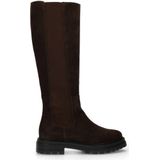 Manfield suède hoge laarzen donkerbruin