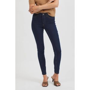 VILA mid waist skinny jeans VIJEGGY dark blue denim