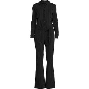 TQ-Amsterdam gestreepte jumpsuit Mara LS zwart