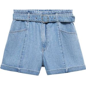 Mango high waist regular fit short light blue denim