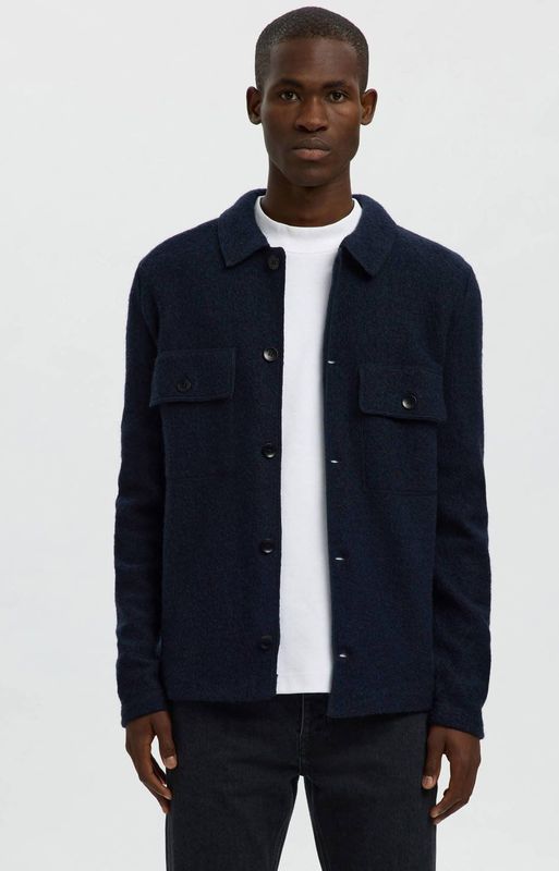 Selected - Nealy - Cardigan - Gekookte Wol - Met Overhemdkraag - Met Knopen