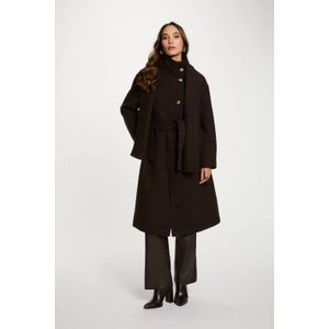 Morgan wollen manteljas donkerbruin