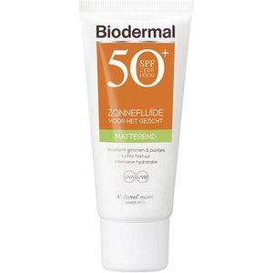 Biodermal matterende zonnefluïde zonnebrand gezicht - 40 ml - SPF 50+
