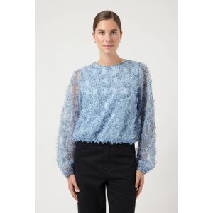 Y.A.S - Blousetop - Lichtblauw - Stippenprint