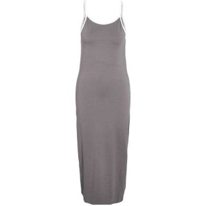 NOISY MAY maxi jurk NMKARIN met contrastbies en contrastbies grijs/ wit