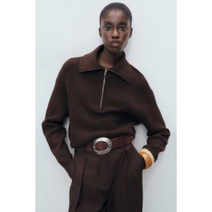 MANGO Trui 'RIZON'  donkerbruin