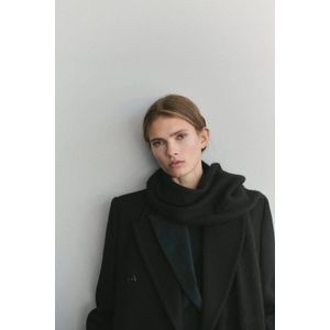 Mango wollen manteljas zwart