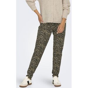 ONLY slim fit broek met panterprint bruin/ zwart