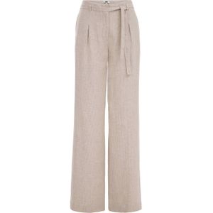 WE Fashion gestreepte high waist loose fit broek beige