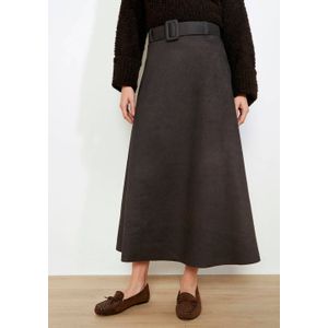 LOLALIZA gestreepte A-lijn rok donkerbruin