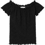 NAME IT KIDS off shoulder top NKFHALISSE zwart