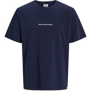 R.D.D. ROYAL DENIM DIVISION oversized T-shirt RDDODIS met backprint donkerblauw