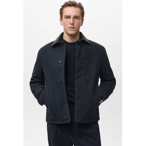 Mango Man corduroy tussenjas donkerblauw