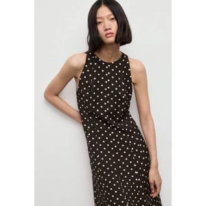 Mango A-lijn jurk met stippen donkerbruin