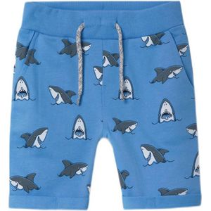 NAME IT MINI regular fit sweatshort NMMVERMO met all over print blauw