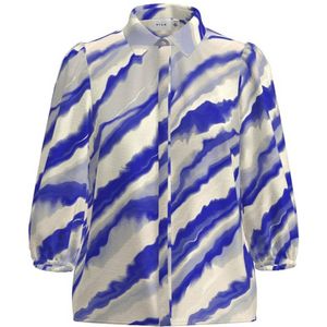 VILA blouse VIDOGMA met all over print grijs/blauw
