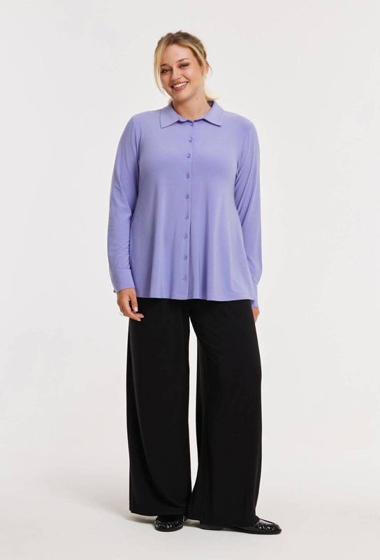 YOEK - Dolce Blouse - Lila - A-lijn - Knoopsluiting
