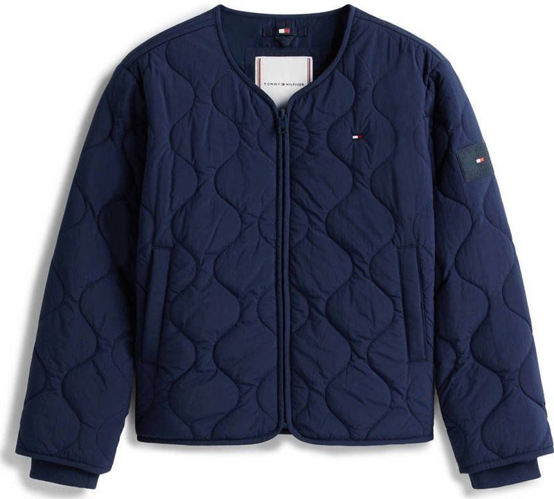 Tommy Hilfiger Unisex GEQUILTED LICHTGEWICHT JAS KS0KS00731 Andere jassen, BLAUW (Dark Night Navy), 7 Jaar, BLAUW (Donker Nacht Navy), 7 jaar