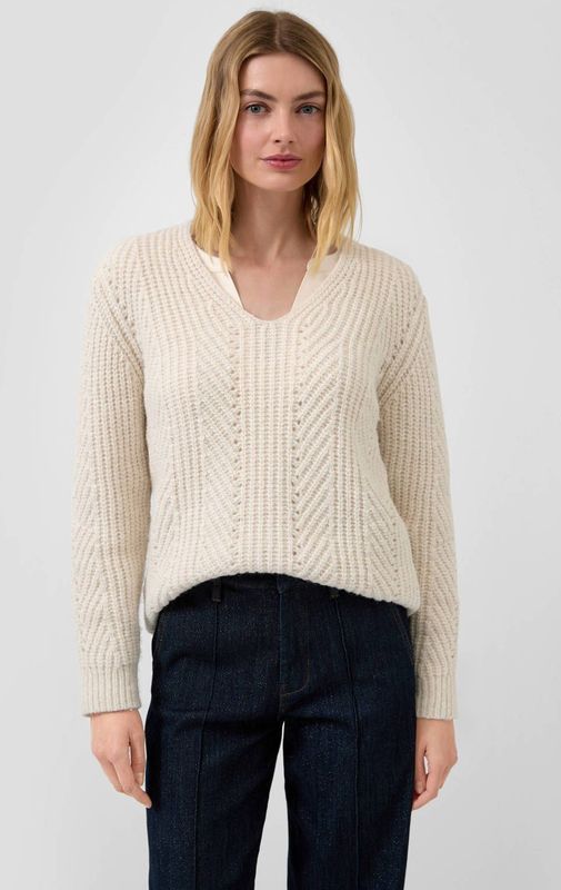 s.Oliver - Gebreide Trui - V-halslijn - Met Pailletten