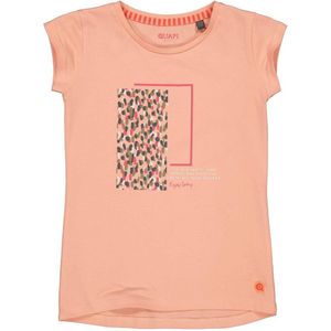 Quapi T-shirt met printopdruk zacht oranje