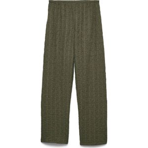 VERO MODA wide leg high waist casual broek donkergroen