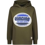 Vingino hoodie Nono met printopdruk mosgroen/blauw
