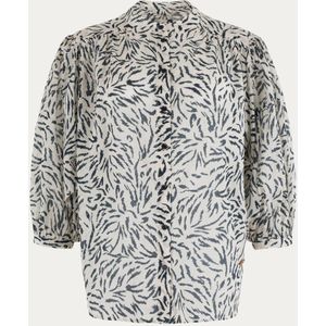 Moscow blouse met all over print zwart/ wit